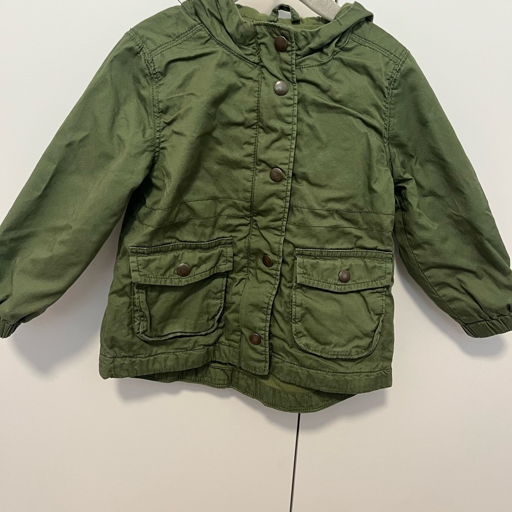 Old Navy Army Green Jacket with Hooded Design